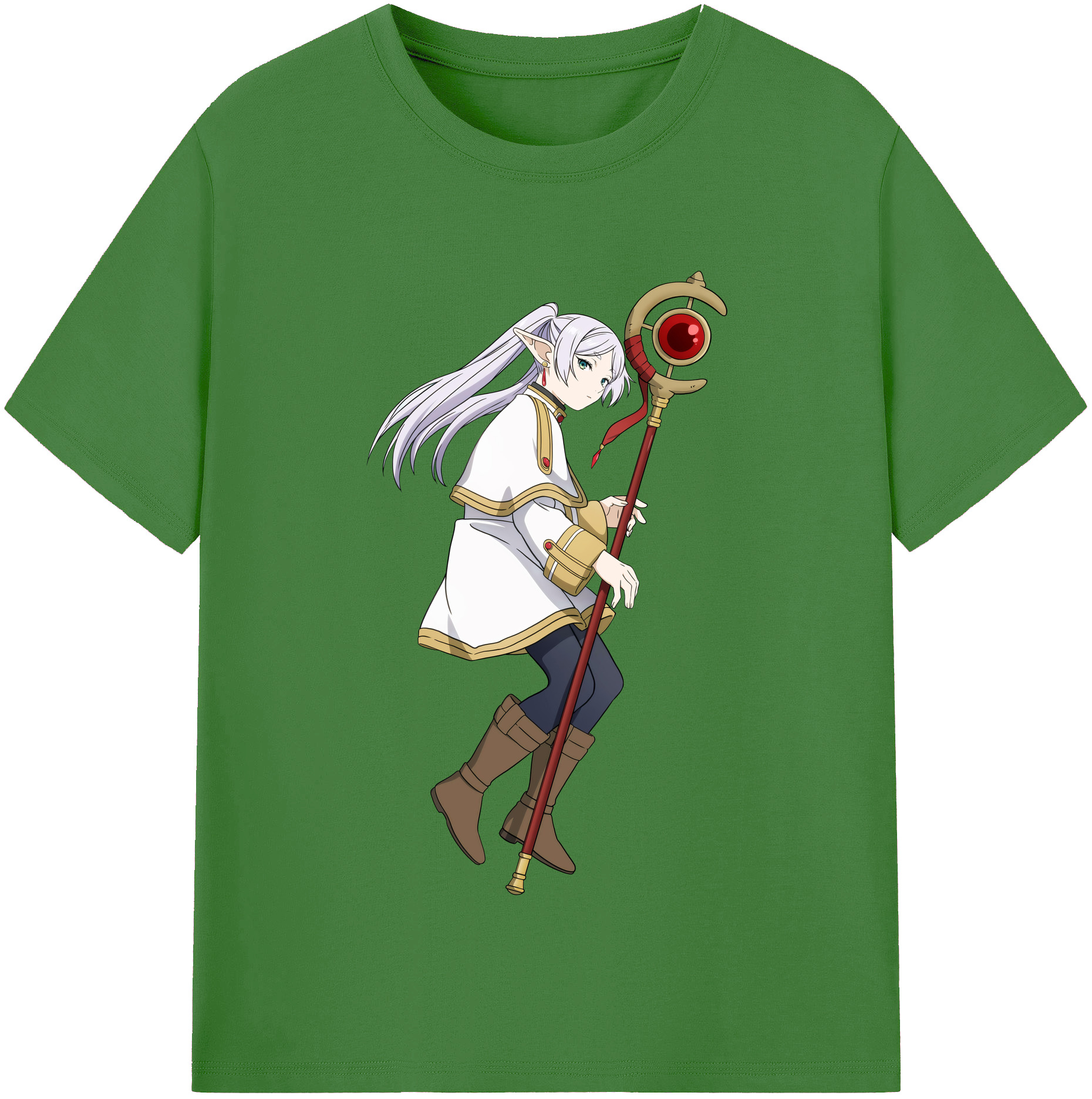 （画像用） 葬送のフリーレン Frieren レディースカジュアルプリントTシャツ（綿100％）